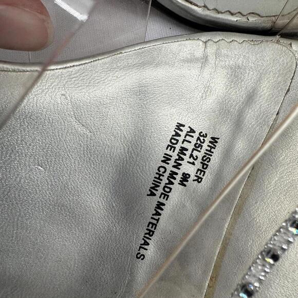 Vintage 90s y2k heels 9 clear slip on sandals rhinestone formal hoco dance - Picture 5 of 7